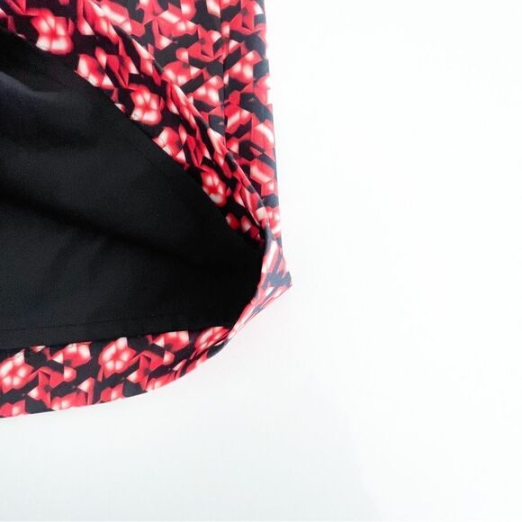 PLANET Shift Dress Black Grey White Red Border Pattern Rear Zip Lined Women's 8 - Picture 6 of 8